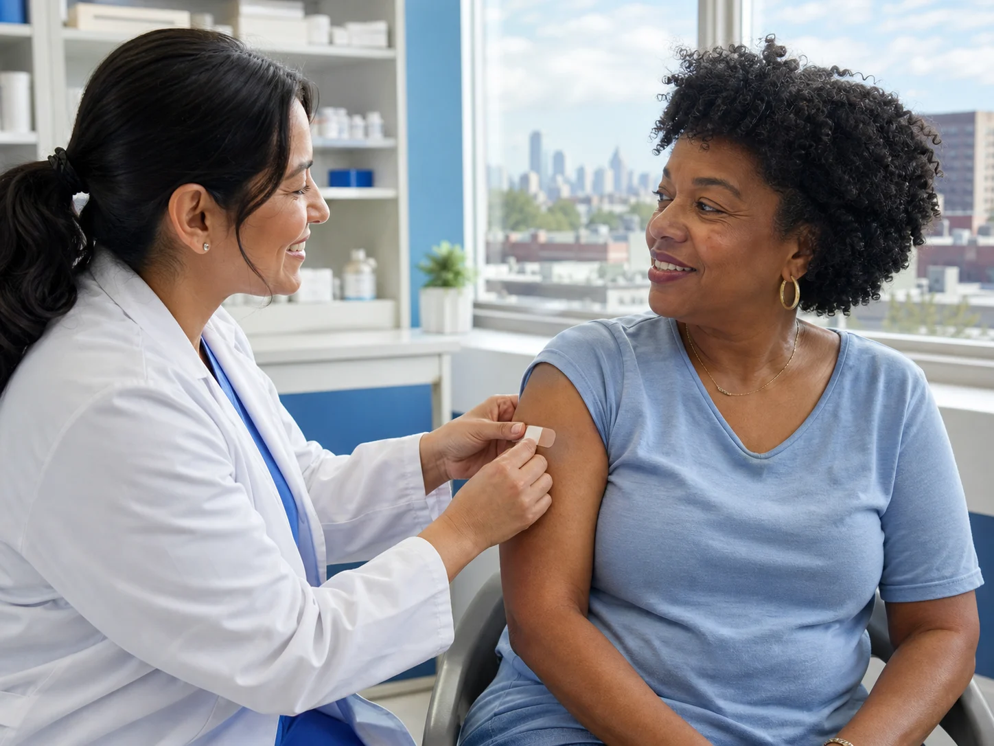Pharmacist providing care